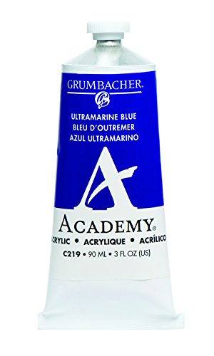 Load image into Gallery viewer, Grumbacher Academy Acrylic Paint, 90ml/3 oz Metal Tube, Ultramarine Blue
