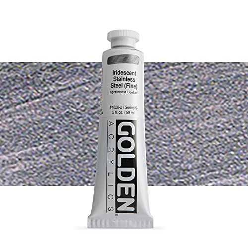 Load image into Gallery viewer, Golden Heavy Body Acrylic Paint, 2 Ounce, Irid Stainless Steel Fine
