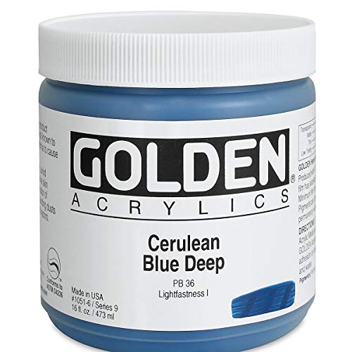 Load image into Gallery viewer, Golden Heavy Body Acrylic - Cerulean Blue Deep - 16oz Jar
