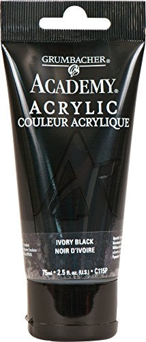 Load image into Gallery viewer, Grumbacher Academy Acrylic Paint, 75ml/2.5 Ounce Plastic Tube, Ivory Black (C115P)
