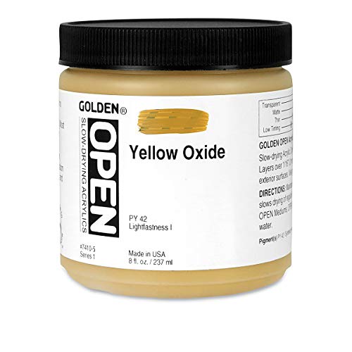 Load image into Gallery viewer, Golden OPEN Acrylic Colors yellow oxide 8 oz. jar
