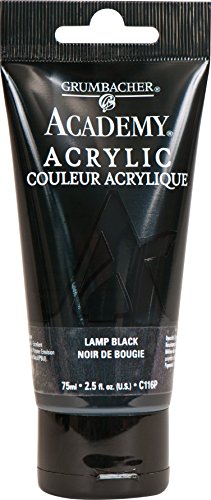 Load image into Gallery viewer, Grumbacher Academy Acrylic Paint, 75ml/2.5 Ounce Plastic Tube, Lamp Black (C116P)
