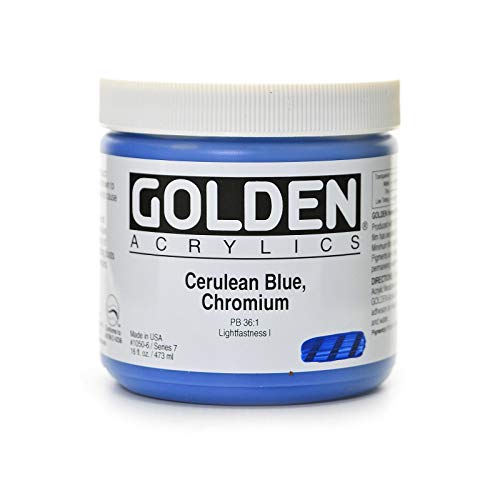 Load image into Gallery viewer, Golden Heavy Body Acrylics Paint Cerulean Blue Chromium 16 Oz
