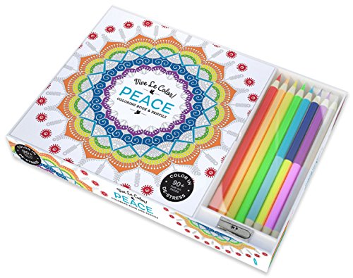 Load image into Gallery viewer, Vive Le Color! Peace (Adult Coloring Book and Pencils): Color Therapy Kit
