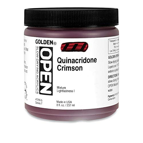 Load image into Gallery viewer, Golden OPEN Acrylic Colors quinacridone crimson 8 oz. jar
