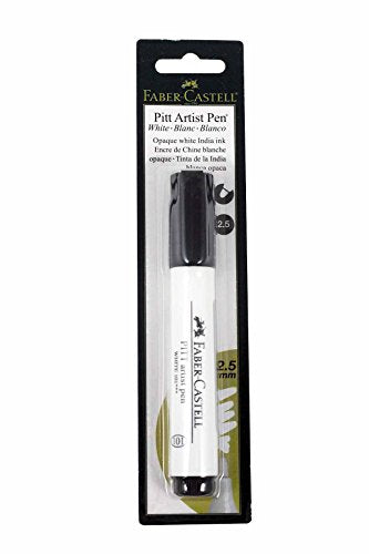 Faber-Castell India Ink Pitt Artist Pen, Large Bullet Nib, White (FC800091T)