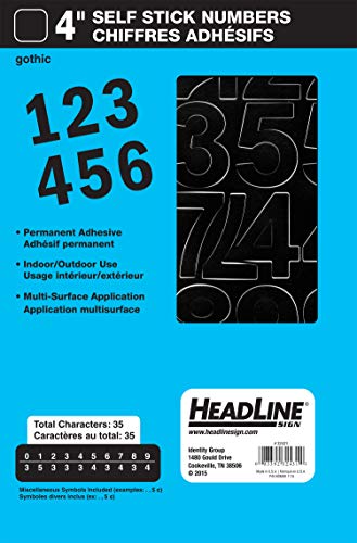 Load image into Gallery viewer, Headline Sign 32431 Stick-On Vinyl Numbers, Black, 4-Inch
