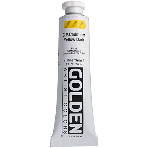 Load image into Gallery viewer, Golden Heavy Body Acrylic Paint, 2-Ounce, Cadmium Yellow Dark
