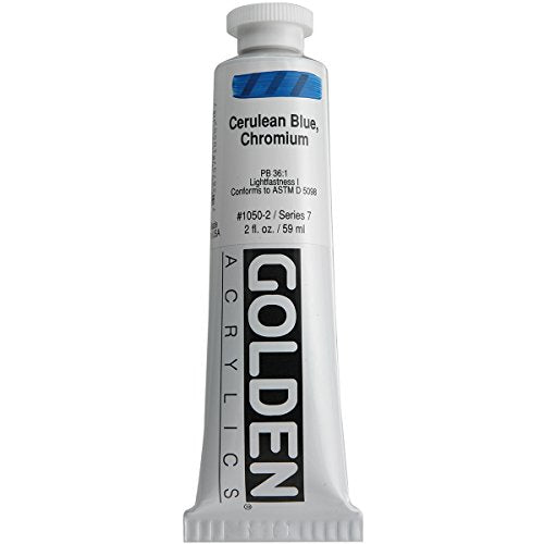 Load image into Gallery viewer, Golden Heavy Body Acrylic Paint, 2-Ounce, Cerulean Blue Chromium
