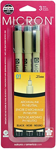 Load image into Gallery viewer, Sakura Pigma Micron Pen 01 Blk 3pc
