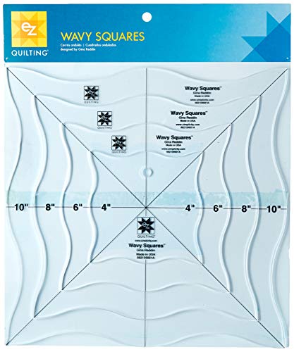 EZ Notions 109001A Ruler Wavy Squares Quilting Templates Tool Pack