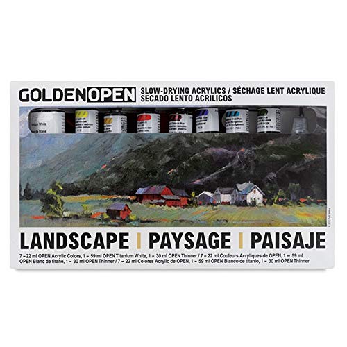 Load image into Gallery viewer, Golden Open Acrylic Landscape, Set Of 8 Multi
