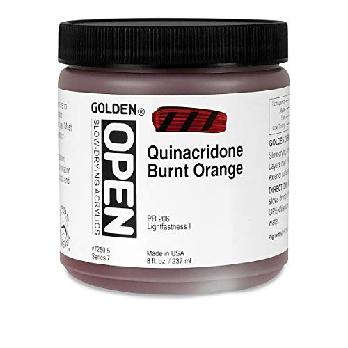 Load image into Gallery viewer, Golden OPEN Acrylic Colors quinacridone burnt orange 8 oz. jar
