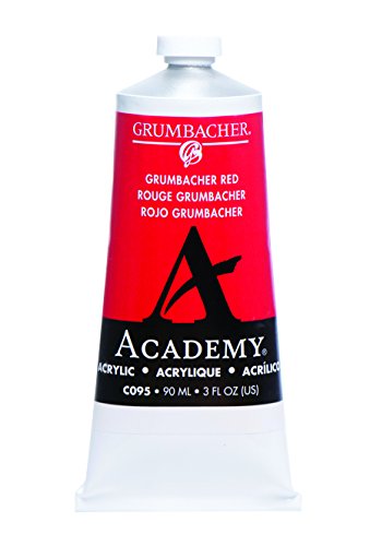 Load image into Gallery viewer, Grumbacher Academy Acrylic Paint, 90ml/3 oz Metal Tube, Grumbacher Red
