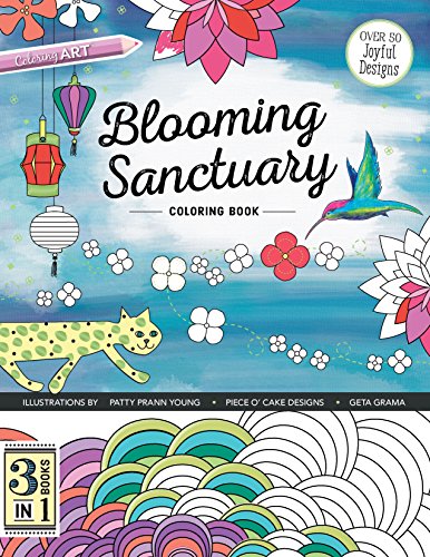 Load image into Gallery viewer, Blooming Sanctuary Coloring Book: 3 Books in 1
