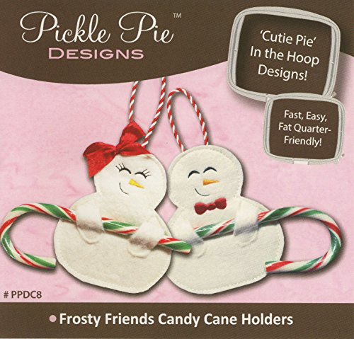 Load image into Gallery viewer, Frosty Friends Candy Cane Holder Cuties CD (In the Hoop Project) by Pickle Pie Designs (PPDC8)
