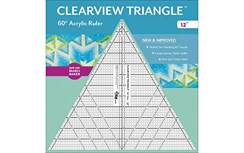 Load image into Gallery viewer, C&amp;T PUBLISHING Notions Ruler Clearview Triangle 60 Degree 12&quot;
