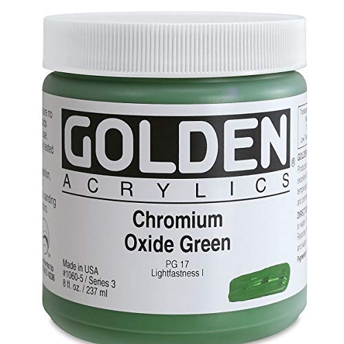 Load image into Gallery viewer, Golden Heavy Body Acrylics Chromium Oxide Green 8oz jar
