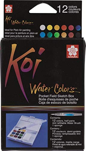 Load image into Gallery viewer, Sakura Koi Water Sketchbox, Multi-Coloured, Set of 12
