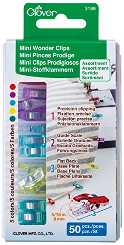 Clover Mini Wonder Clips (50 pcs. Assorted Colors), Purple, Blue, Yellow, Green