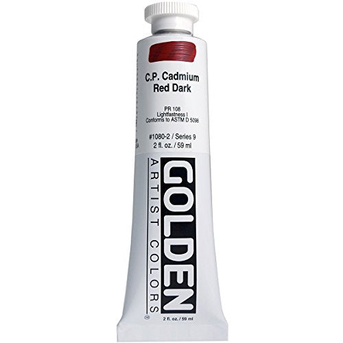 Load image into Gallery viewer, 2 Oz Heavy Body Acrylic Color Paints Color: Cadmium Red Dark
