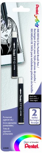 Load image into Gallery viewer, Pentel Arts Pocket Brush Refills, Black Ink 2-Pk Carded (FP10BP2A)
