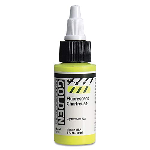 Golden High Flow Arcylic Paint, 1 Ounce, Fluorescent Chartreuse