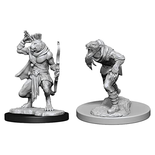 Load image into Gallery viewer, NECA D&amp;D Nolzurs Marvelous Upainted Miniatures: Wave 11: Wererat &amp; Weretiger
