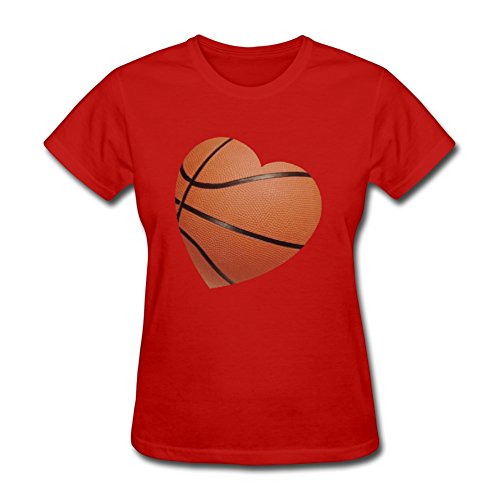 Load image into Gallery viewer, RamiCas XXX-Large Creative Red Short-Sleeve - Got_Heart_Basketball_no_Words Designed,Women
