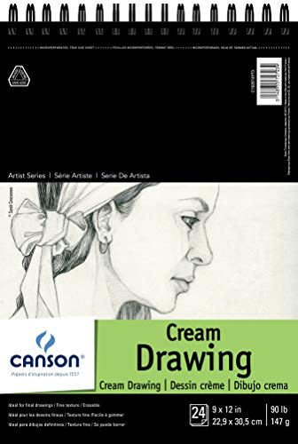 Load image into Gallery viewer, Canson Artist Series Cream Drawing Pad 9&quot; x 12&quot;, Top Wire Bound, 24 Sheets (100510973)
