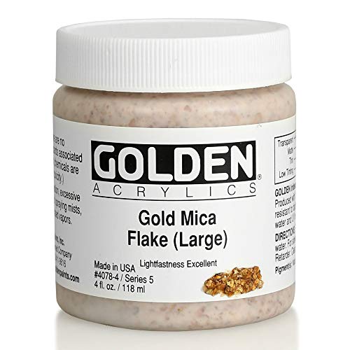 Load image into Gallery viewer, Golden Artist Colors 4 Oz Heavy Body Interference Color Acrylic Paint Color  Gold Mica Flake(Large), Yellow
