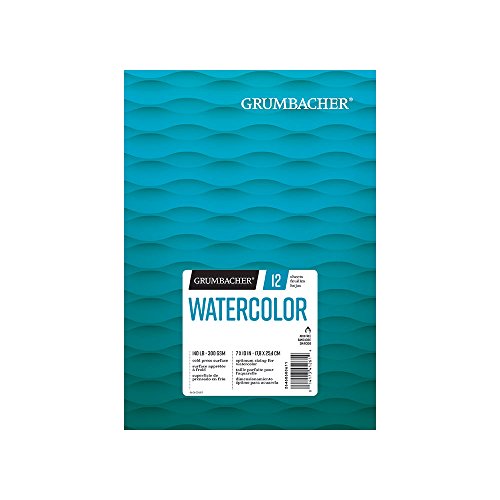 Load image into Gallery viewer, Grumbacher Watercolor Paper Pad, 140 lb. / 300 GSM, 7 x 10 inches, Fold-Over Construction,12 White Cold-Press Sheets/Pad, 1 Each, 26460600611

