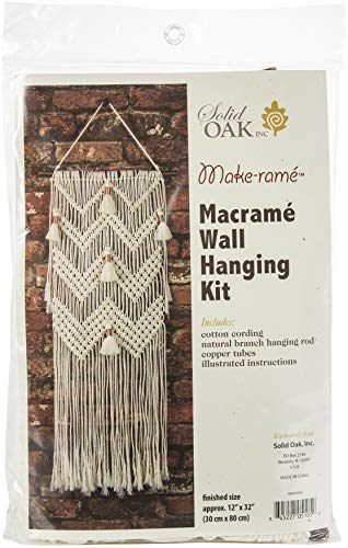 Load image into Gallery viewer, SOLID OAK Macrame WALLHANG KIT CHEV/TASSL, Chevrons &amp; Tassels, One Size
