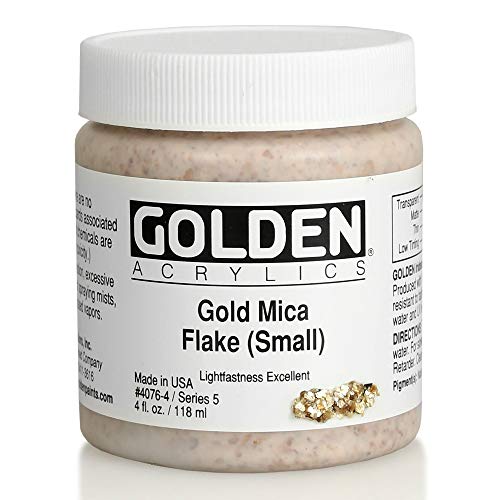 Load image into Gallery viewer, Acrylic Medium Golden Artist Colors Gold Mica Flake Small 4oz jar
