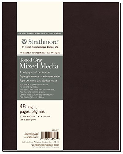 Load image into Gallery viewer, Strathmore 481-407 Softcover Mixed Media Art Journal, 7.75&quot;x9.75&quot;, Toned Gray
