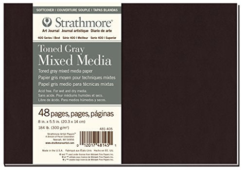 Load image into Gallery viewer, Strathmore 481-405 Softcover Mixed Media Art Journal, 8&quot;x5.5&quot;, Toned Gray
