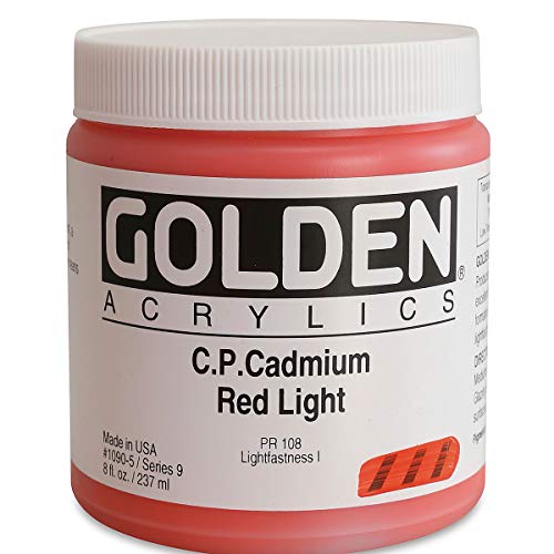 Load image into Gallery viewer, Golden Heavy Body Acrylic - C.P. Cadmium Red Light 8oz jar
