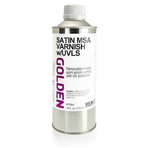 Load image into Gallery viewer, Golden MSA Satin Varnish with UVLS - 16 oz Bottle
