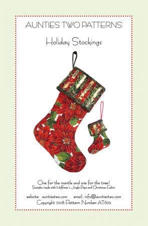 Load image into Gallery viewer, Aunties Two Patterns Holiday Christmas Stocking Pattern
