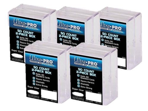 Load image into Gallery viewer, Ultra Pro 2-Piece Clear Card Storage Box | Holds 50 Standard Cards | 2 boxes per pack | 5-Pack Total
