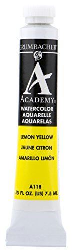 Load image into Gallery viewer, Grumbacher Academy Watercolor Paint, 7.5ml/0.25 Ounce, Lemon Yellow (A118)
