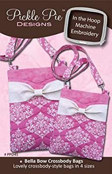 Load image into Gallery viewer, Pickle Pie Designs Machine Embroidery Designs Bella Bow Crossbody Bags
