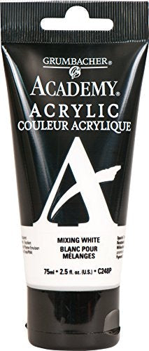 Load image into Gallery viewer, Grumbacher Academy Acrylic Paint, 75ml/2.5 Ounce Plastic Tube, Mixing White (C248P)
