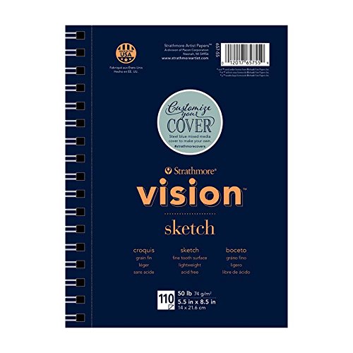 Load image into Gallery viewer, Strathmore (657-55) Vision Sketch Pad, 5.5&quot; x 8.5&quot;, Blue, 90 Sheets
