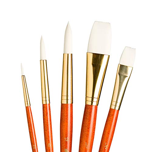 Load image into Gallery viewer, Princeton Real Value, Series 9100, Paint Brush Sets for Acrylic, Oil &amp; Watercolor Painting, Syn-White Taklon (Rnd 2, 8, 12, Stroke 3/4, Wash 1/2)
