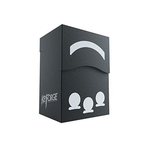 Load image into Gallery viewer, Keyforge Gemini Deck Box | Double-Sleeved Card Storage | Card Game Protector | Holds a Full Keyforge Deck | Self-Locking Flap | Includes Customizable Faction Stickers | Black Color | Made by Gamegenic
