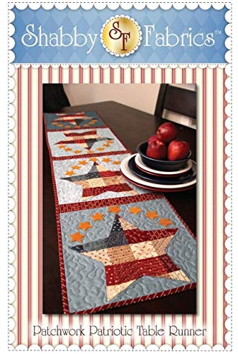 Load image into Gallery viewer, Shabby Fabrics Patchwork Patriotic Table Runner Pattern
