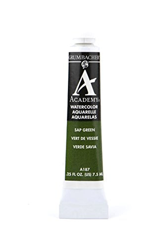 Grumbacher Academy Watercolor Paint, 7.5ml/0.25 Ounce, Sap Green (A187)