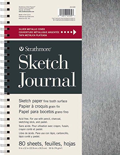 Load image into Gallery viewer, Strathmore STR-025-539 Sketch Journal 80 Sheets, 9&quot; x 12&quot;, Metallic Silver
