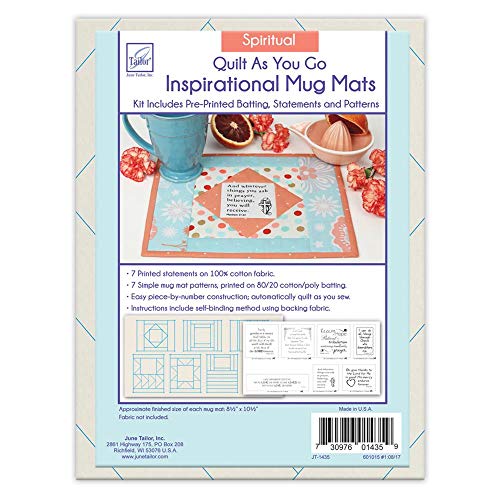 June Tailor Quilt As You Go Spiritual Inspirational Mug Mats